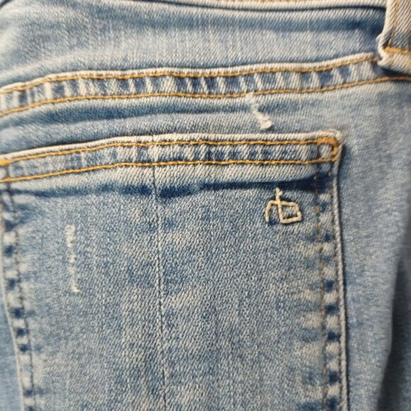 Rag & Bone Womens Skinny Jeans 27 Blue Distressed Raw Hem Denim Casual - Picture 7 of 12